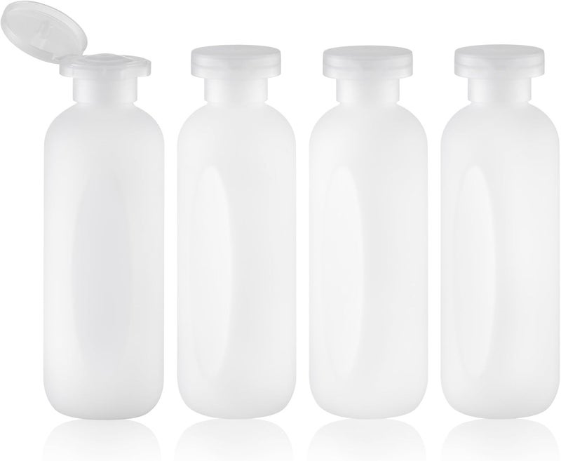 owlyee 6.7oz Travel Shampoo Bottle, Empty Plastic Squeeze Bottles with Flip Cap, 4PCS Lotion Container for Toiletries (200ml,Clear) - Image 1